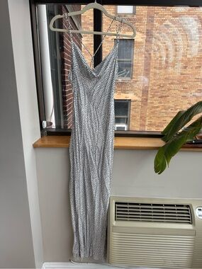 Zara Black and White Polka Dot Slip Maxi Dress
